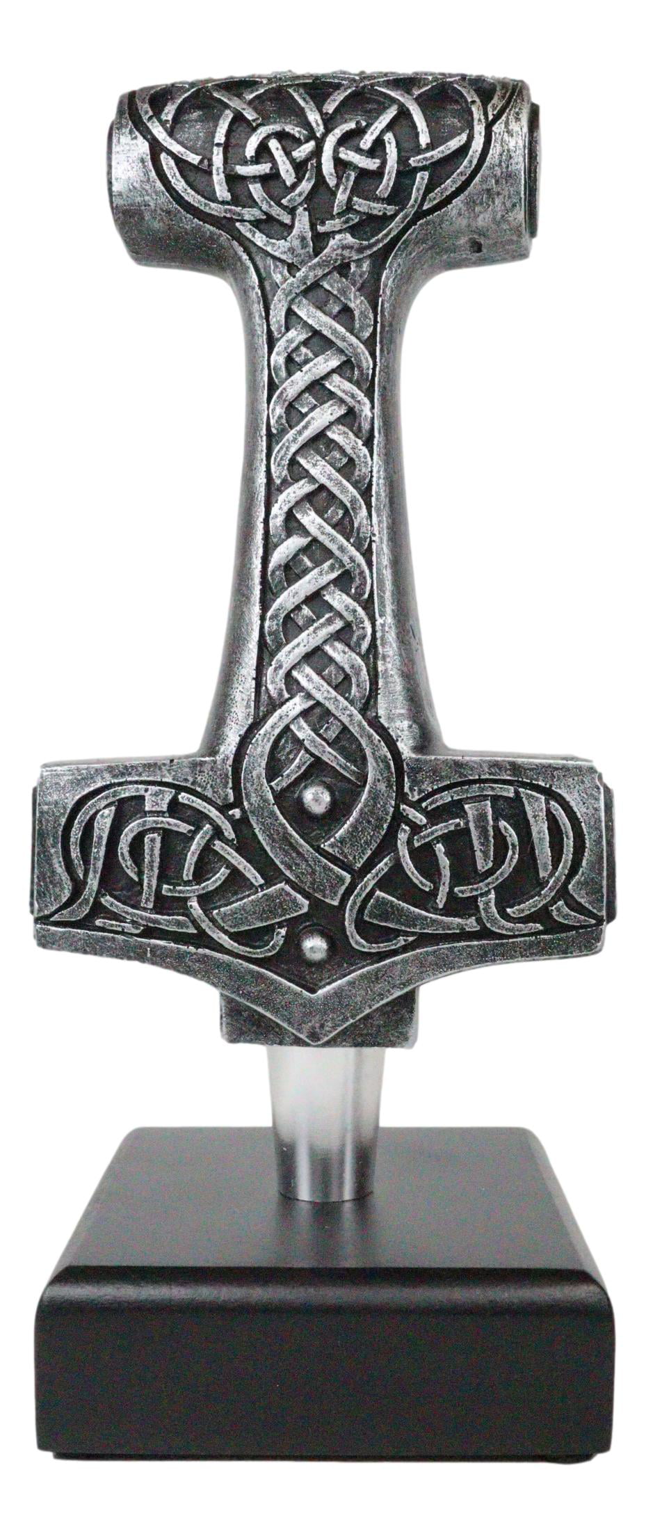 Ebros Mythology God Thor Hammer Mjolnir Novelty Beer Tap Handle Figurine W/ Base 