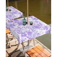 thumbnail image 2 of Boanket Outdoor Tablecloth with Umbrella Hole for Patio/Picnic/Party/Camping, Purple Flowers Waterproof Table Cloth Square Cover Washable, Watercolor Summer Botanical Floral (60"x 60"), 2 of 7
