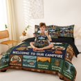 thumbnail image 4 of Catabedysis Country Style Camping 7-Piece Twin Bedding,Happy Camping Print Bedding Comforter Set For Boys,Multicolor,Black Reversible, 4 of 7