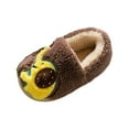 thumbnail image 4 of Hessimy Boys Girls Cozy House Slippers Warm Plush Winter Cotton Slipper Kids Cute Dinosaur Indoor Shoes Non-Slip Toddler Slippers Kids Slippers Cow Slippers House Slippers (Brown,13), 4 of 5