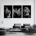 thumbnail image 3 of Modern 3 Piece Wild Animal Lion Canvas Paintings Lion Family Portrait Pictures Wall Decor Artwork Living Room Bedroom Home Office Decorations Unframed, 3 of 6