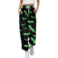 thumbnail image 1 of Pantalones de yoga Gibobby mujer estampado 3D Halloween cintura alta verde S, 1 of 4