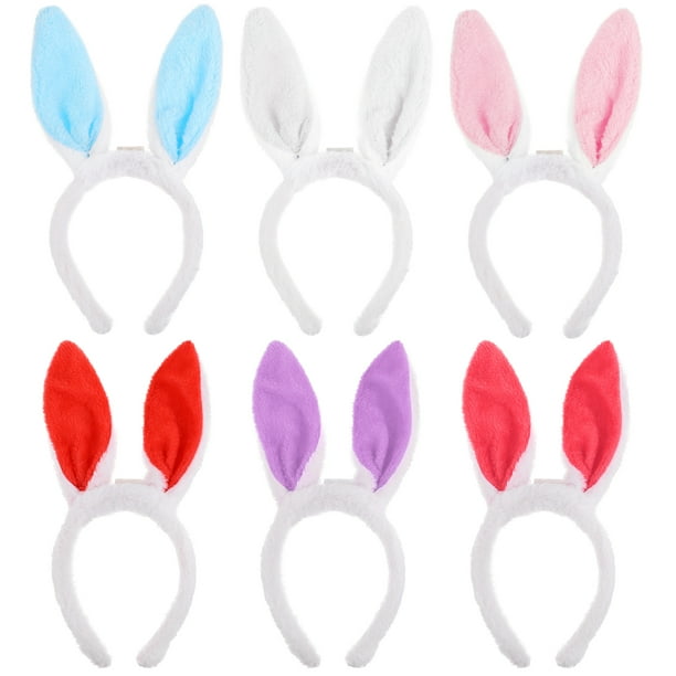 KAKOWELY 6 piezas de accesorios prácticos para el cabello, diademas creativas con orejas de conejo.