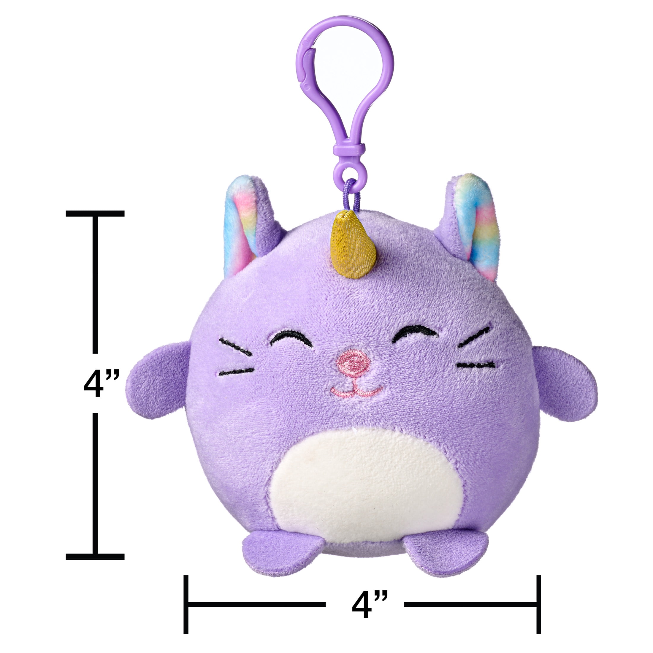 American Greetings 4 in. Plush Unicorn Cat Backpack Clip (1-Count)