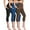 Capri:3 Pack, Black & Medium Blue & Coffee Brown, variant on Cadmus Womens 3 Pack High Waist Tummy Control Capri Yoga Leggings with Pockets, Black & Grey & Navy Blue, 2XL
