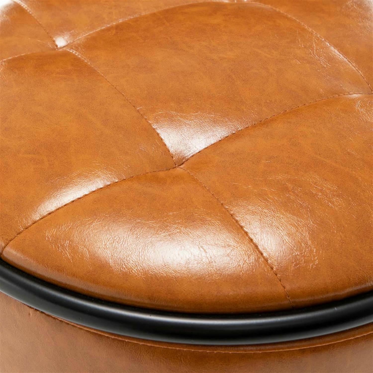 Demi Bonn 28" Adjustable Counter Height Bar Stools Set of 2, Faux Leather Swivel Barstools, Kitchen Island Countertop Chairs for Dining Room, Brown