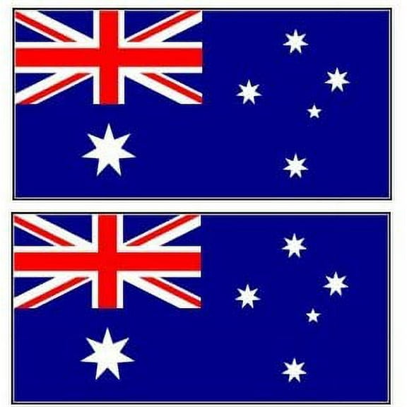 2 Australia Australian Flag Stickers Decal Bumper Window Laptop Phone Auto Boat Wall