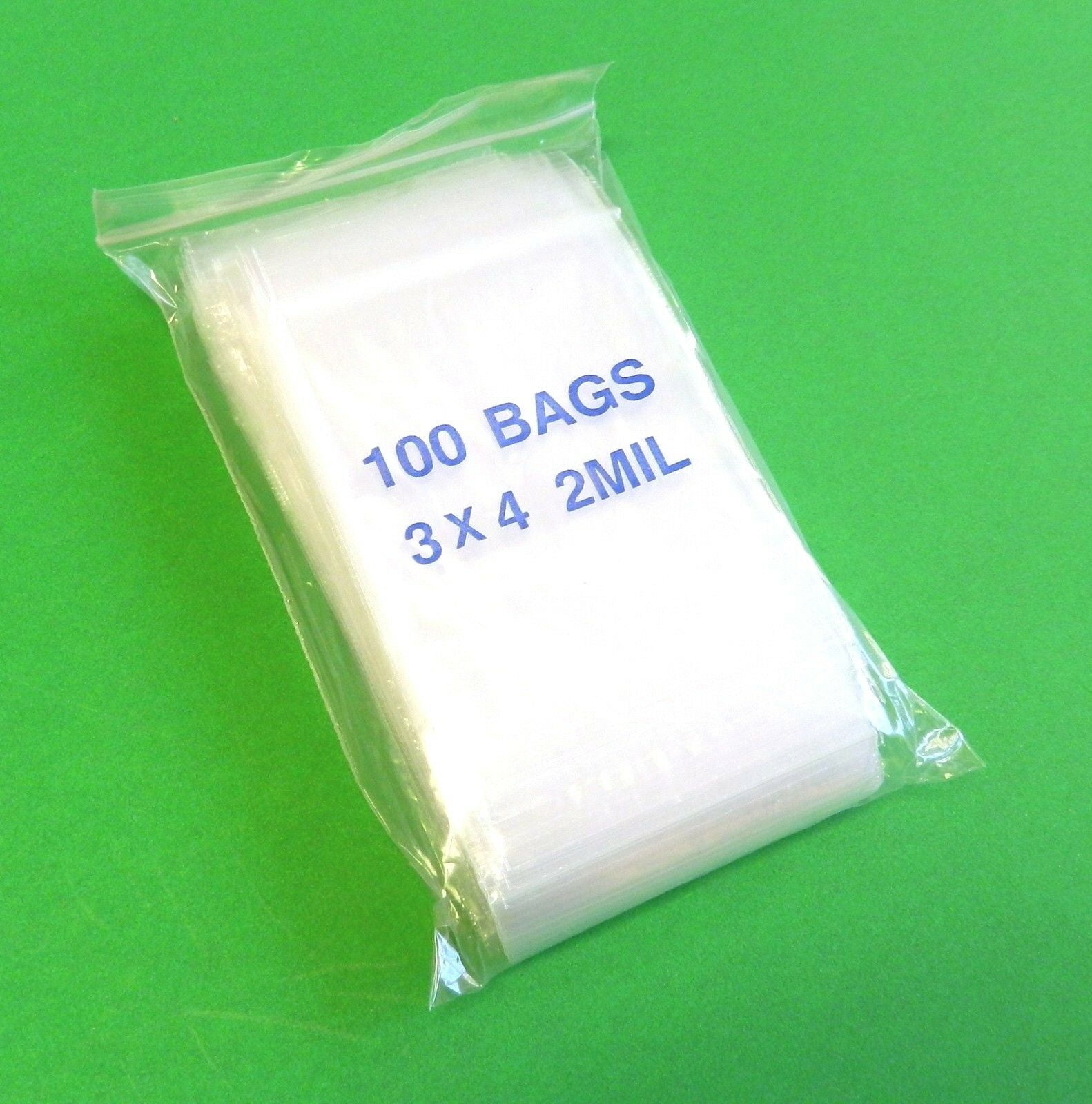 200-3" x 4" 3x4 Zip Lock Ziplock Plastic Bags 2 MIL storage shipping supplies