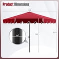 thumbnail image 3 of Costway 10 FT Patio Umbrella with Crank Tilt Adjustment Ruffles Vented Top 8 Ribs Red, 3 of 10
