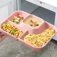 thumbnail image 4 of 4PCS Unbreakable Divided Plates for Adults, Lightweight Reusable Plastic Compartment Portion Control Plates, 1.8 Inch deeper depth Dinner Plate for Soup,yogurt, 4 of 6