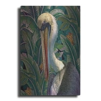 Luxe Metal Art 'Primal Pelicana' by Steve Hunziker, Metal Wall Art, 16"x24"