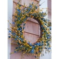 thumbnail image 2 of 22" Periwinkle and Yellow Buttercup Wreath, 2 of 6