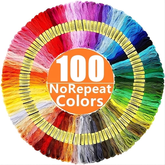 100 Colors Embroidery Thread 8M Cross Stitch Thread Sewing Skeins Embroidery Floss Kit DIY Sewing Thread