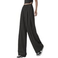 thumbnail image 1 of Pantalones anchos de lino para mujer: cintura alta, cordón, holgados e informales, tejido con protección solar, mezcla de viscosa y lino, tallas S-XXL., 1 of 4