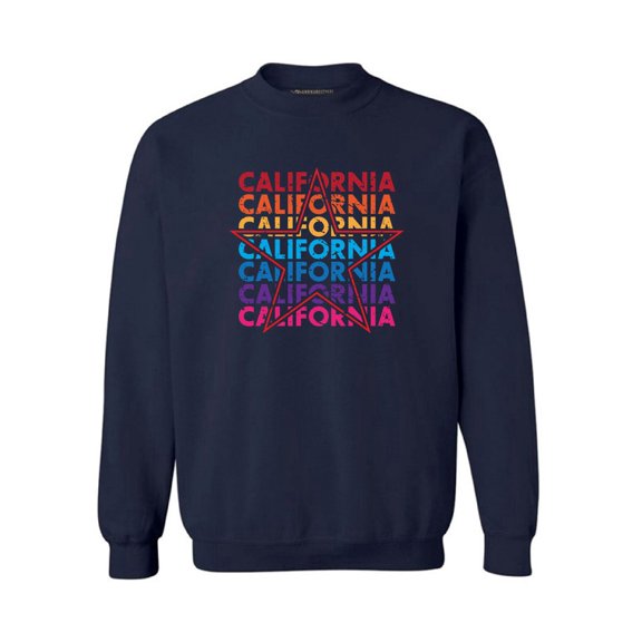 Awkward Styles California Star Crewneck California Pride Vintage California Men Women Sweatshirt United States of America Rainbow California Sweater for Men Rainbow California Sweater for Women