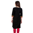 thumbnail image 2 of Pannkh Women's Black Multi Color Button Kurti, 2 of 7