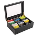 thumbnail image 1 of Organizador de té Break Tradition, caja de té de madera, color negro, 1 of 9