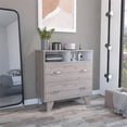 thumbnail image 2 of TUHOME Portanova Two Drawer Dresser - Light Gray Engineered Wood, 2 of 9