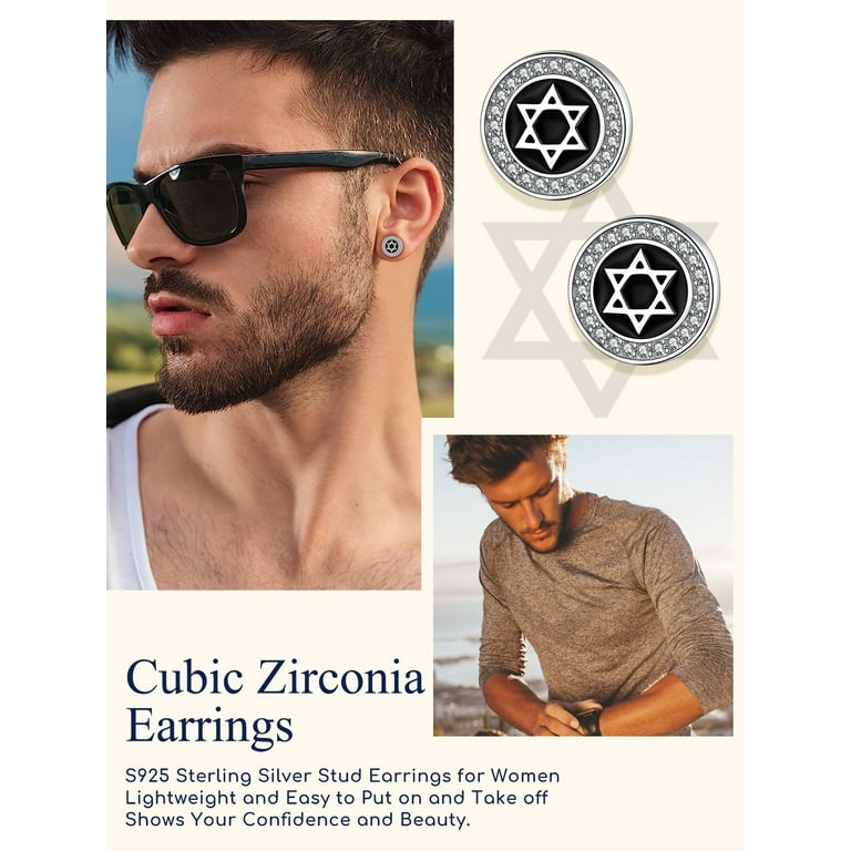 Suplight 925 Sterling Silver ZC Star of David Stud Earrings Suplight 925 Sterling Silver ZC Star of David Stud Earrings