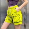 thumbnail image 5 of Women's Quick Dry Cargo Shorts, Elastic Waist Drawstring Hiking Shorts with Multi-Pockets, Lightweight and Breathable for Outdoor Activities and Casual Wear Green S, 5 of 7