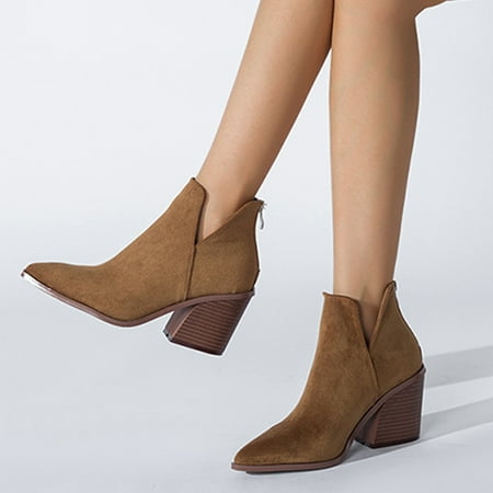 

FZM Women shoes Women s Boots Fashion Characteristic Shoes Thick-Soled Mid-Length Boots Ankle Boots