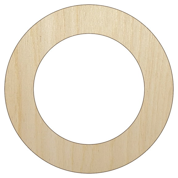 Circle Outline Wood Shape Unfinished Piece Cutout Craft DIY Projects - 4.70 Inch Size - 1/8 Inch Thick