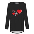 thumbnail image 4 of Meichang Hauts à Manches Longues pour Femmes Liquidation Chemises de la Saint-Valentin T-Shirts Graphiques Cœur Mignons Hauts Mignons Col Rond Pull de Vacances Blouses Saint-Valentin, 4 of 4
