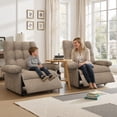 thumbnail image 2 of UHOMEPRO 2Pcs Small Electric Recliner Chair, Compact Recliner for Small Spaces with Wider Seat, Remote Control, Adjustable Backrest and Footrest, 350 lbs Capacity, Brown, 2 of 11