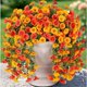 thumbnail image 3 of Flores artificiales de campanilla hechas de seda con hojas de eucalipto., 3 of 7
