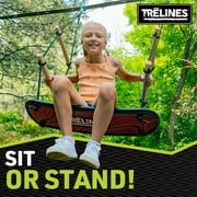 Trelines: Treboard Surfin Swing - Skateboard Inspired Swing Deck, Rope Suspended, Twist-Turn-Perform Stunts, Sit Or Stand, Outdoor, Adults & Kids 5+