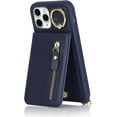 thumbnail image 5 of iPhone 11 pro Phone Case with Card Holder for Women, iPhone 11 pro Case Wallet with Strap Credit Card Slots Crossbody with Kickstand Zipper Case for iPhone11pro - Blue, 5 of 18