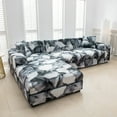 thumbnail image 6 of CJC L-Shaped Stretch Sofa Cover Set - 2 Piece 3-Seater Sectional Couch Slipcover with Pillowcase, Color #C, 6 of 14