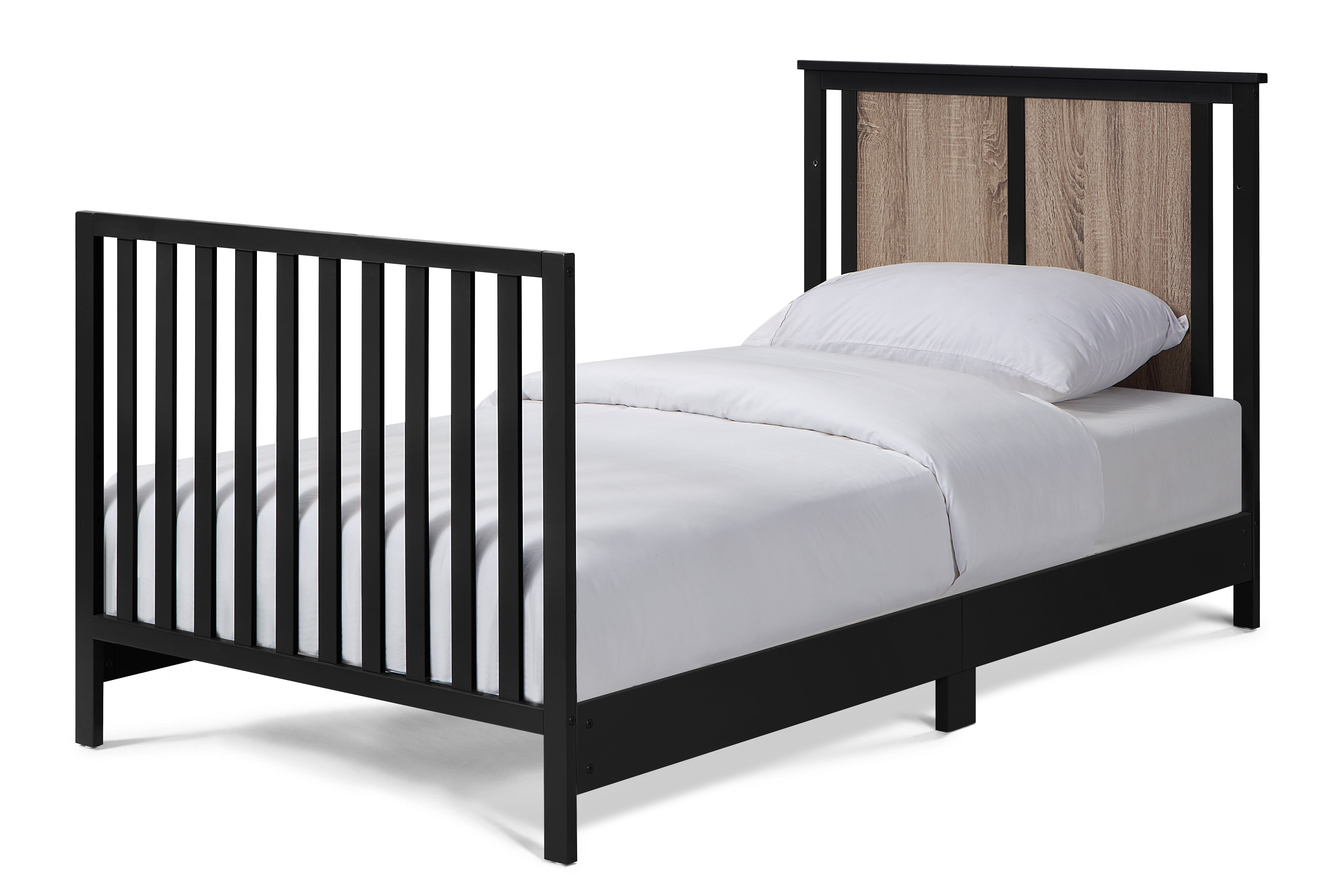 Suite Bebe Connelly Mini Crib with Mattress Pad, Black & Vintage Walnut