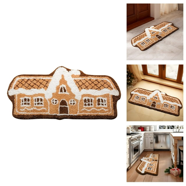 Festive Holiday Welcome Mat for Front Door Entryway with Non Backing and Durable Indoor Outdoor Use
