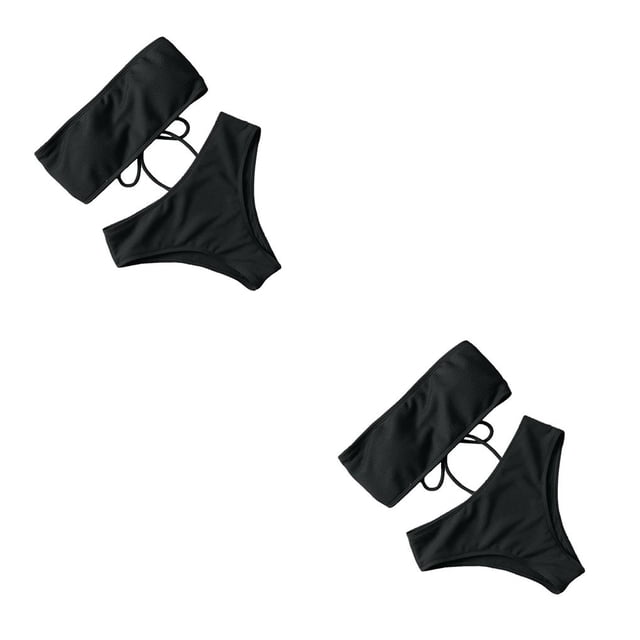 Naiovety Traje de baño dividido para mujer, traje de baño de poliéster acolchado, ropa de playa para fiesta Type4 NO4
