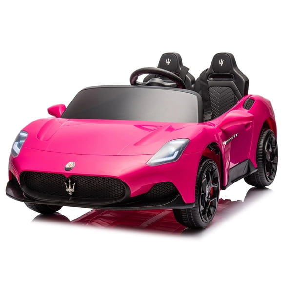 KingToys Pink Licensed 24V Maserati MC2 Kids Ride On Car 2 Seater, Leather Seat, Rubber Tires, With RC