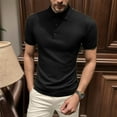 thumbnail image 2 of adviicd Golf Polos for Men Men’s Short Sleeve Polo Shirt Casual Slim Fit Shirts Patchwork T Shirts Cotton Tops Black,M, 2 of 4