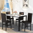 thumbnail image 1 of Recaceik Dining Table Set for 4, Furniture 5 Piece Faux Marble Dining Set, 4 Faux Leather Metal Frame Chairs, Dinette, Compact Space w/Artificial Marble for Small Spaces, Dining Room, Kitchen, 1 of 5