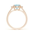 thumbnail image 2 of ANGARA Natural Pear 1.6 ct Aquamarine Ring with Triple Diamond Accents in 14K Rose Gold for Women (Size-10x7mm) | March Birthstone, Anniversary, Jewelry Gift for Women | Natural Aquamarine Ring, 2 of 10