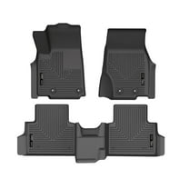Husky Liners 95141 Weatherbeater Floor Mats Fit 2021-2025 Jeep Grand Cherokee L w/ 2nd Row Bench Seat Front/2nd Row Liners 3pc Black