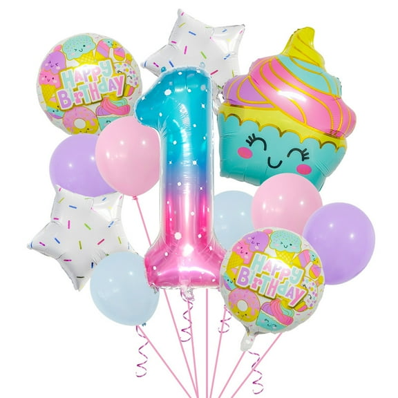 Cupcake Ice cream aluminum film balloon set macaron-colored party birthday decoration