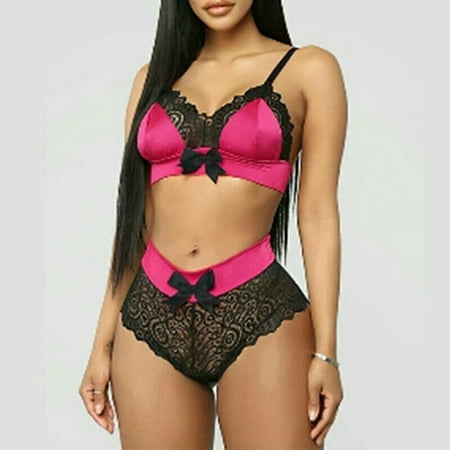 

Womens Lingerie Set Lace Push Up Bra Underwear Sleepwear Nightwear