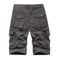 thumbnail image 4 of Cargo Shorts High Waisted Drawstring 3/4 Relaxed Fit Beach Short Pants Travel Outdoor Below Knee Camo Cargo Shorts for Men,Dark Gray,30, 4 of 4