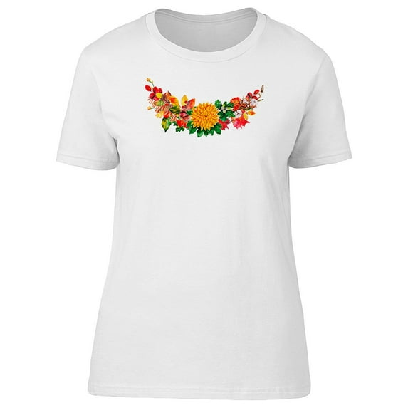 Autumn Flowers In V Shape Tee Women's -Image by Shutterstock