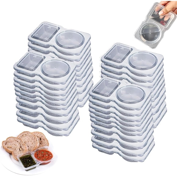 Snack Pack Container, Snack Container, Reusable Snack Containers with Lids, Snack Containers, Double Compartment Condiment Container,Mini Snack Containers with Lids (20 Pcs)