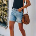 thumbnail image 6 of Joernso Jean Shorts for Women High Waisted Ripped Distressed Denim Shorts Summer Stretchy Casual Shorts with Pockets, 6 of 7
