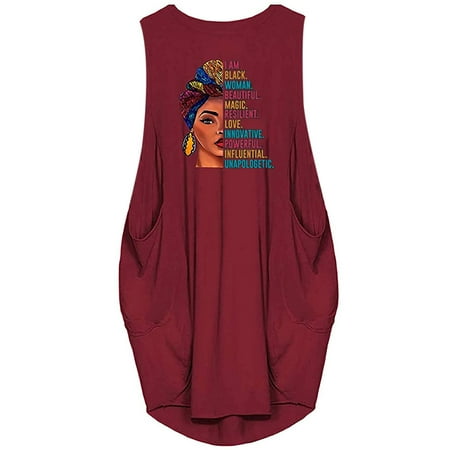 

cllios Summer Dresses for Women Sleeveless Loose Print Pocket O-Neck Casual Mid-Calf Dresses for women 2023