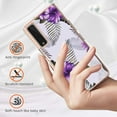 thumbnail image 2 of Case for LG Velvet 4G/5G(6.8 inch), Cover for LG G9 Velvet, Allytech Slim Fit TPU Bumper Anti-Scratch Drop Proof Anti-Skid Rubber Back Phone Case for LG Velvet 5G/4G/ LG G9 Velvet, Purple Floral, 2 of 5