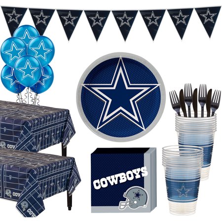 Party City Dallas Cowboys Super Party Supplies for 36 Guests, Include Plates, Napkins