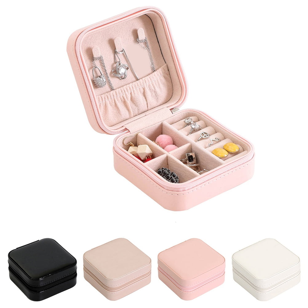 Details about   Jewelry Necklace Earrings Rings Storage Box Easy Organization Portable Case 